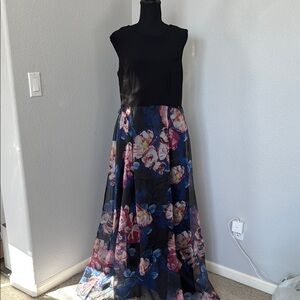 Floral Maxi Dress with Black Top